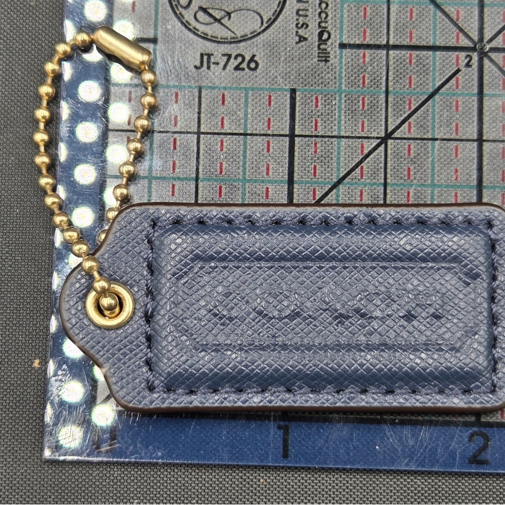 Coach Blue Leather Keychain